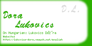 dora lukovics business card